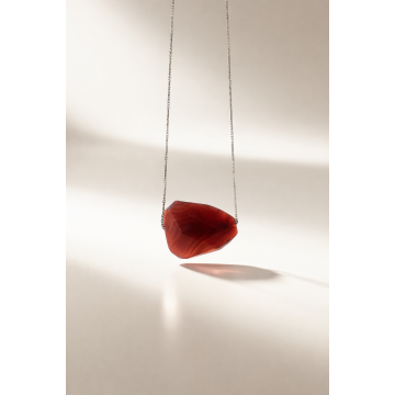 Colier din argint 925 cu agat masiv | Rosso di Portofino - Default Title