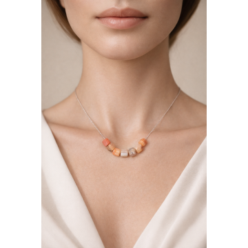 Colier din argint 925 cu agate | Aurea Petra - Default Title