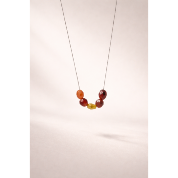 Colier din argint 925 cu carneol |  Ignis Portofini - Default Title