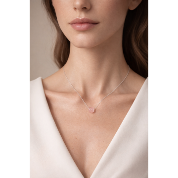 Colier din argint 925 cu jad nude | Nodus Quietus - Default Title