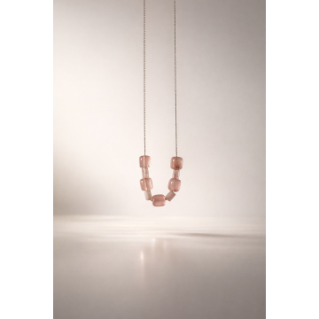 Colier din argint 925 cu jad si cuarț roz | Aurora - Default Title