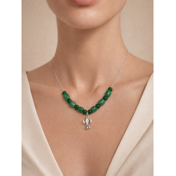 Colier din argint 925 cu jad | Silva Maris - Default Title