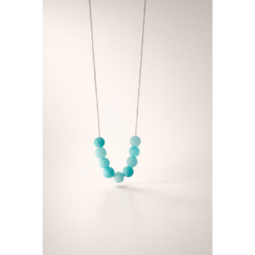 Colier din argint 925 cu jad turcoaz | Dulcia Caeli - Default Title