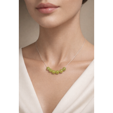 Colier din argint 925 cu jad verde crud | Viridis Lumen - Default Title