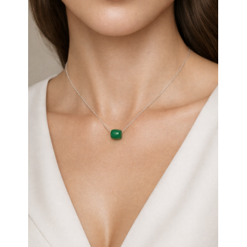 Colier din argint 925 cu jad verde | Viridis Unus - Default Title