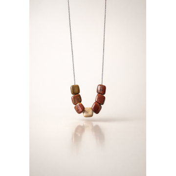 Colier din argint 925 cu jasp | Tellus Minor - Default Title