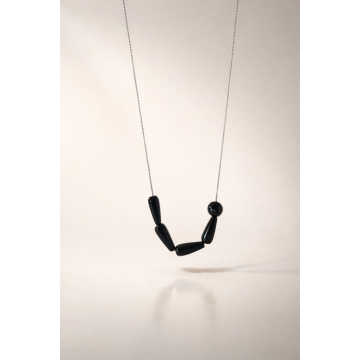 Colier din argint 925 cu onix | Linea Obscura - Default Title