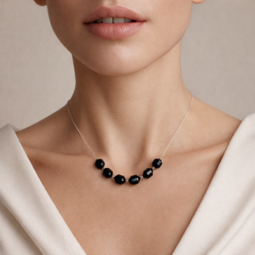 Colier din argint 925 cu onix| Noctis Linea - Default Title