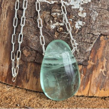 Colier fluorit verde model SILVER DROP