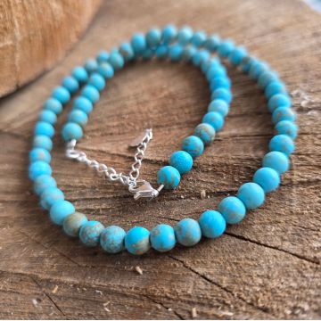 Colier howlit albastru mat Blue Silence #284