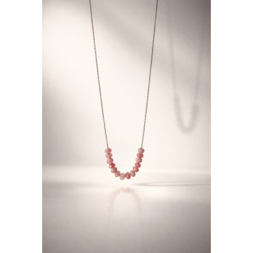 Colier din argint 925 cu jad roz | Rosarum Linea - Default Title