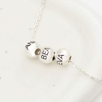 Colier Legaturi Pretioase - 3 bilute personalizate cu nume - Lantisor Forzatina- Argint 925