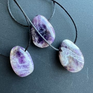 Colier pandantiv ametist CHEVRON DROP