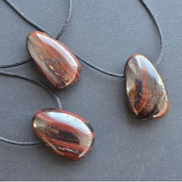 Colier pandantiv ochi de tigru si hematit IRON DROP