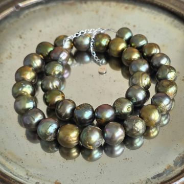 Colier perle verzi 10 mm Serenity #306