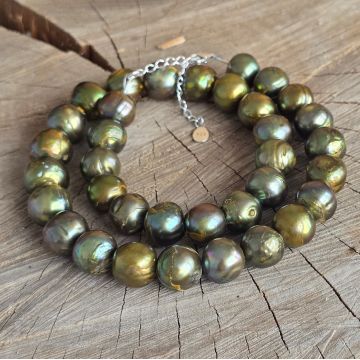 Colier perle verzi 10 mm Serenity #306