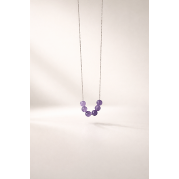Colier din argint 925 cu jad lila | Lilium - Default Title