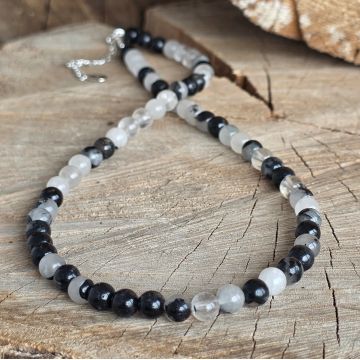 Colier turmalină neagră și cuarț Balance #302