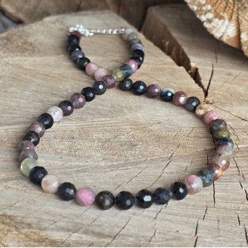 Colier turmalina verde, roz, negru Growth #299