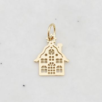 ELM Charm - Casuta decupata - Argint 925 placat cu Aur Galben 18K