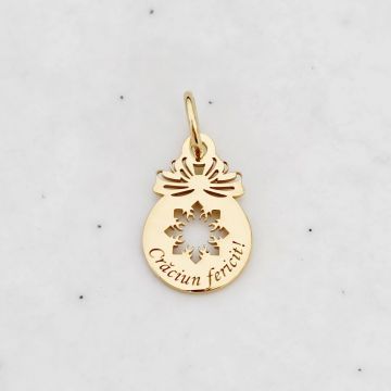 ELM Charm - Glob cu fulg decupat - Argint 925 placat cu Aur Galben 18K