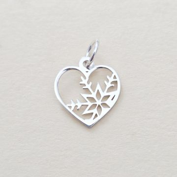 ELM Charm - Inima cu fulg de nea - Argint 925