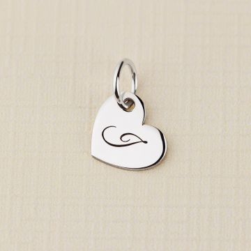 ELM Charm - Inima cu initiala - Argint 925