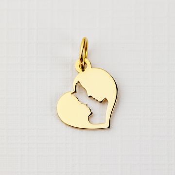 ELM Charm - Inima cuplu - Argint 925 placat cu Aur Galben 18K