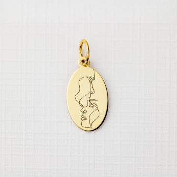 ELM Charm - Oval cuplu - Argint 925 placat cu Aur Galben 18K