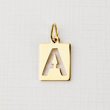 ELM Charm - Placuta cu initiala - Argint 925 placat cu Aur Galben 18K