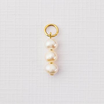 ELM Charm - Sirag trei perle - Argint 925 placat cu Aur Galben 18K