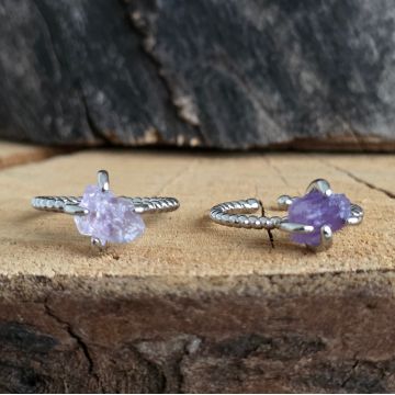 Inel ajustabil ametist | Raw