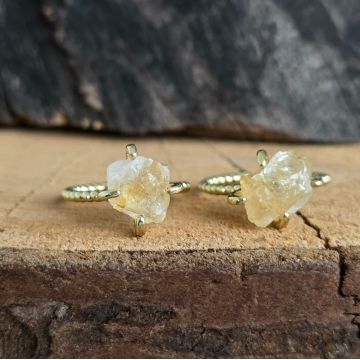 Inel ajustabil citrin | Raw