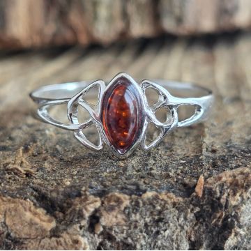 Inel argint cu chihlimbar Amber17