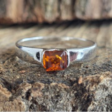 Inel argint cu chihlimbar Amber18