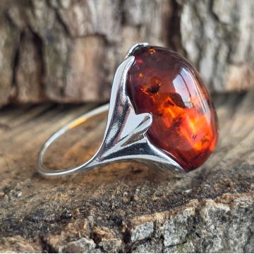 Inel argint cu chihlimbar Amber7