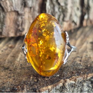 Inel argint cu chihlimbar Amber8