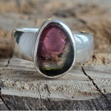Inel argint turmalina pepene | Model 3