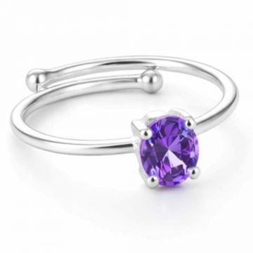 Inel din Argint 925 reglabil cu Tanzanit Fatetat ,   o raza de lumina violet purtata cu calm si echilibru