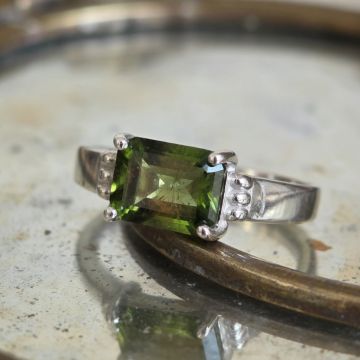 Inel moldavit din argint | Cosmic Energy