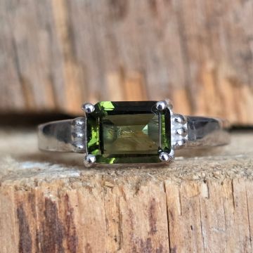 Inel moldavit din argint | Cosmic Energy