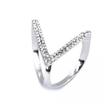 Inel pentru esarfa cu strasuri Kyrra, 2,3 x 2,5 x 2,2 cm, Argintiu