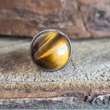 Inel piatra ochi de tigru | ROUND