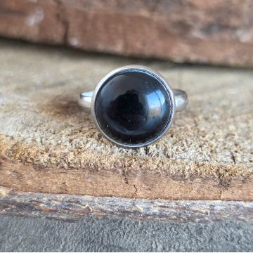 Inel piatra onix negru | ROUND