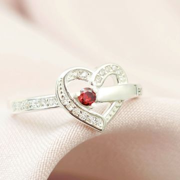 Inel Un Amore - 1 nume si Cristale Zirconia - Argint 925