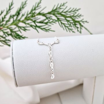 Lantisor festiv - Coarne de ren cu cristal Swarovski si picaturi personalizate - Argint 925