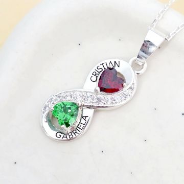 Lantisor infinit decorat cu Zirconii albe si colorate - Argint 925