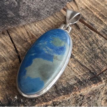 Pandantiv argint azurit-malachit | Model 3