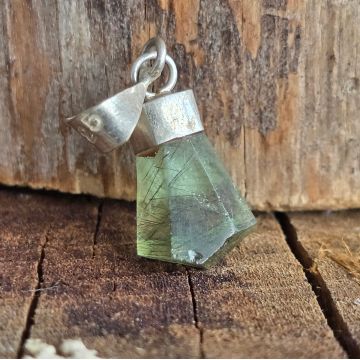 Pandantiv argint granat verde| Model 3