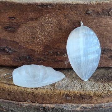 Pandantiv selenit • Drop • Halves